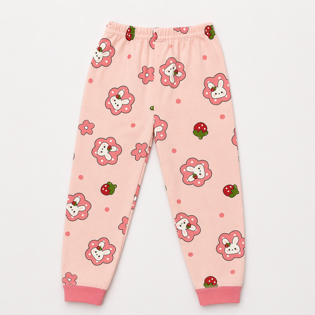 Lucky Bunny Print Baby Co-ord Set – Soft Cotton Full Sleeve T-shirt & Pyjama Set