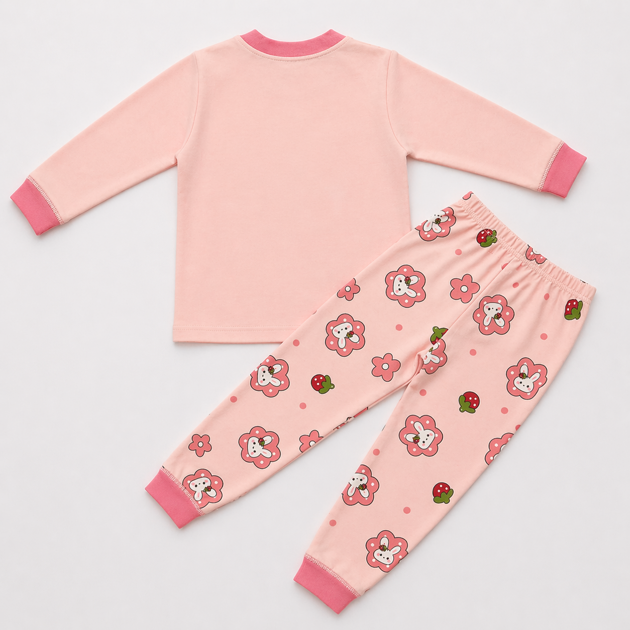 Lucky Bunny Print Baby Co-ord Set – Soft Cotton Full Sleeve T-shirt & Pyjama Set