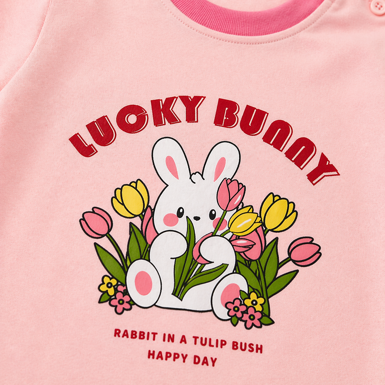Lucky Bunny Print Baby Co-ord Set – Soft Cotton Full Sleeve T-shirt & Pyjama Set