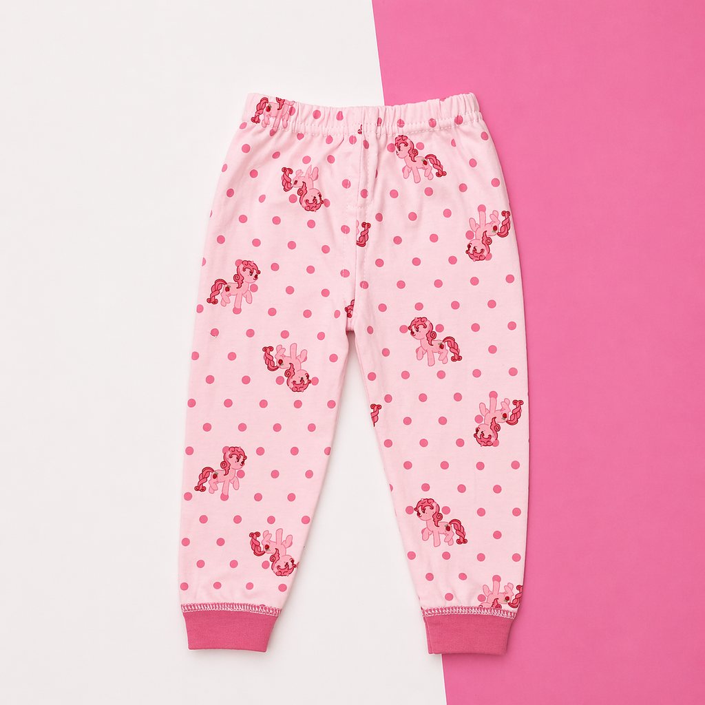 Cute Pony Print Baby Co-ord Set – Soft Cotton Full Sleeve T-shirt & Pyjama Set