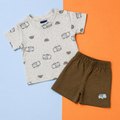 Baby Hippo Print Co-ord Set – Soft Cotton T-shirt & Shorts Set
