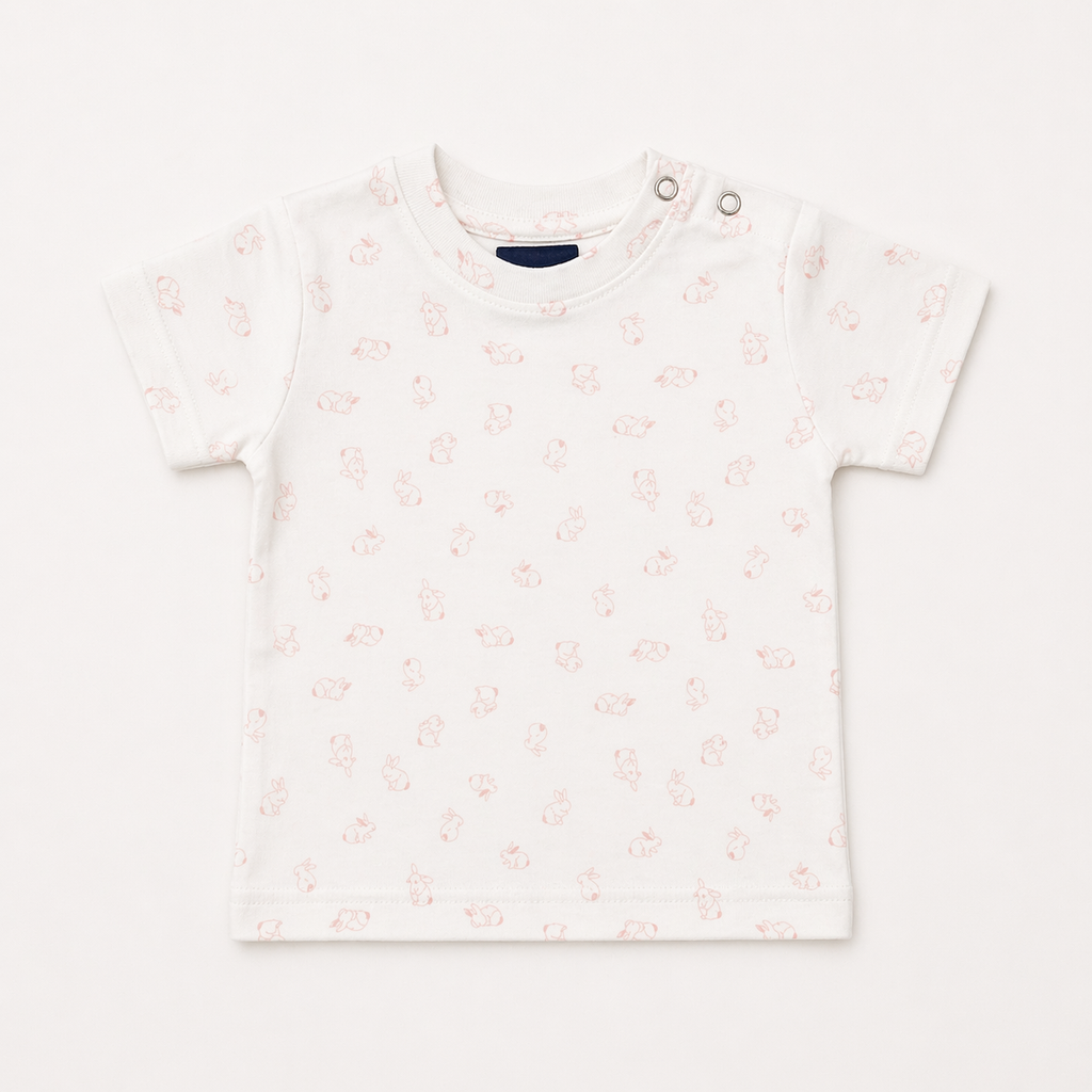 Baby Bunny Print Co-ord Set – Soft Cotton T-shirt & Shorts Set