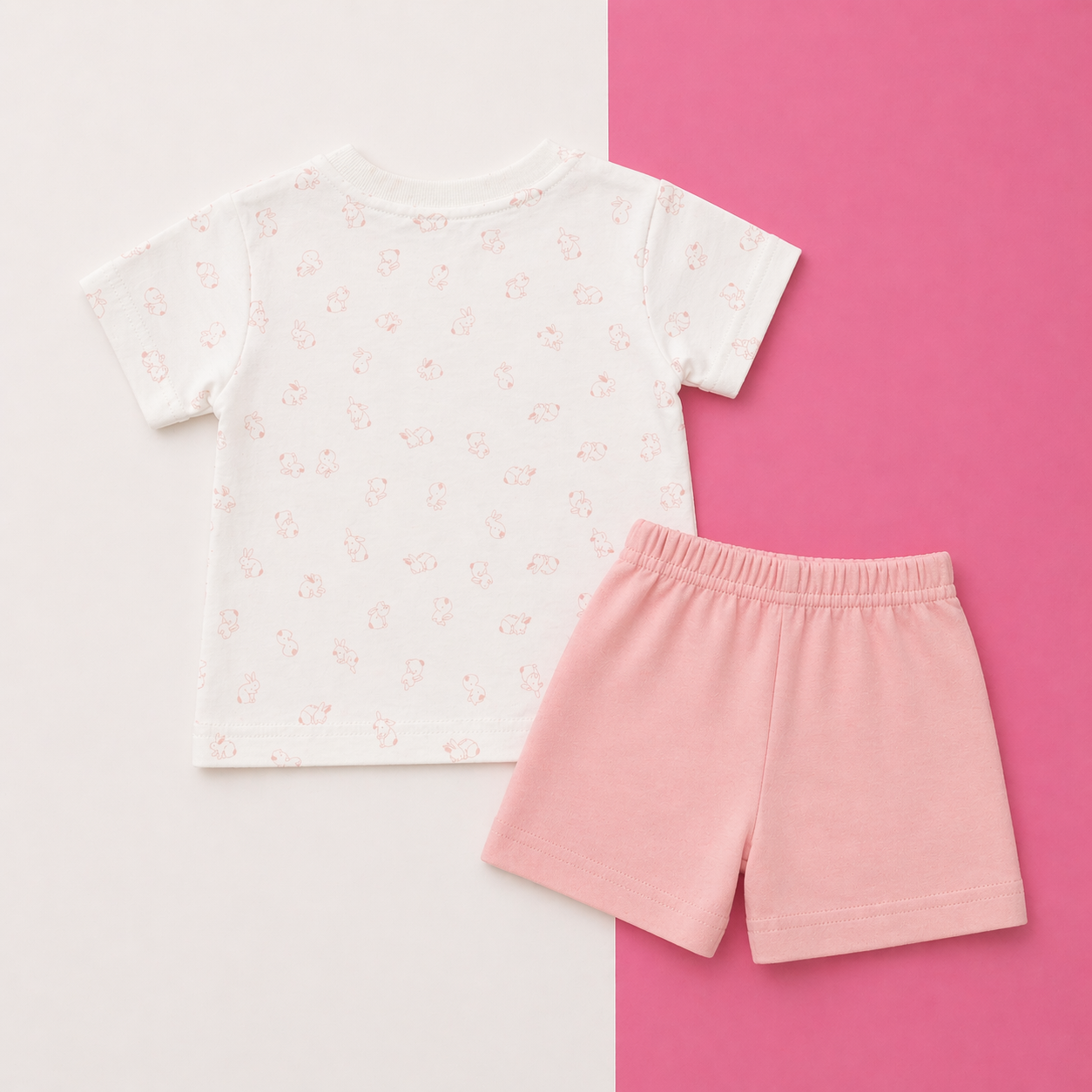 Baby Bunny Print Co-ord Set – Soft Cotton T-shirt & Shorts Set