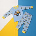 Construction Excavator Print Baby Co-ord Set – Soft Cotton Full Sleeve T-shirt & Pyjama Set