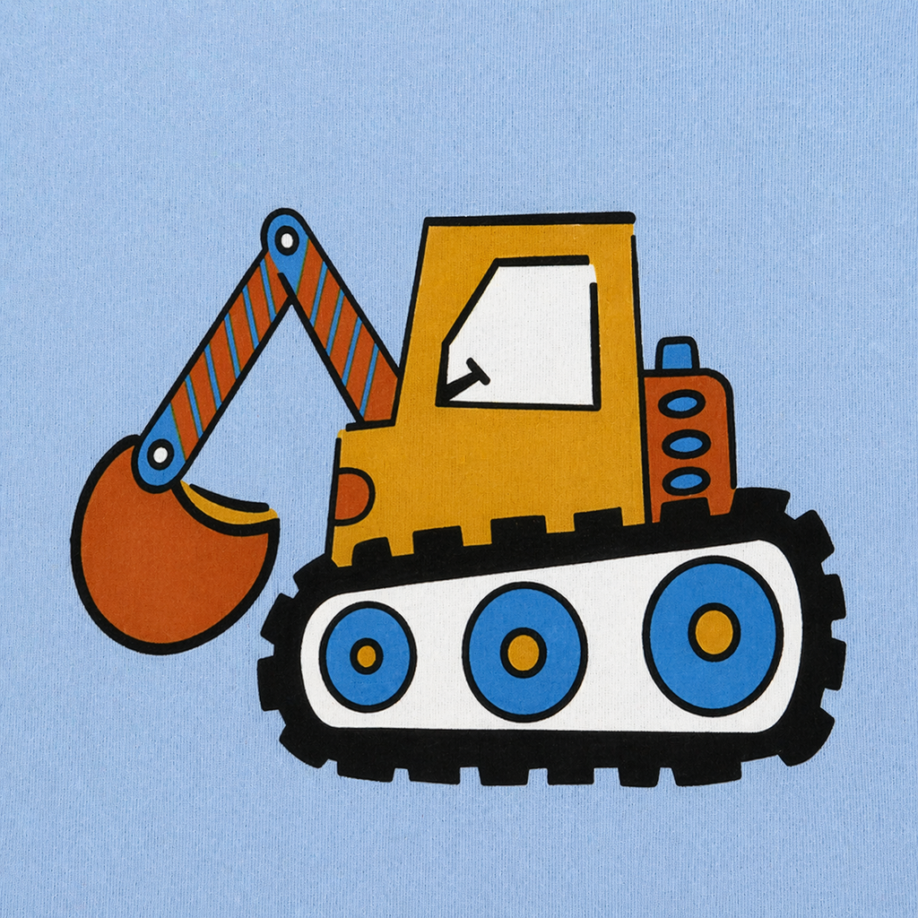 Construction Excavator Print Baby Co-ord Set – Soft Cotton Full Sleeve T-shirt & Pyjama Set