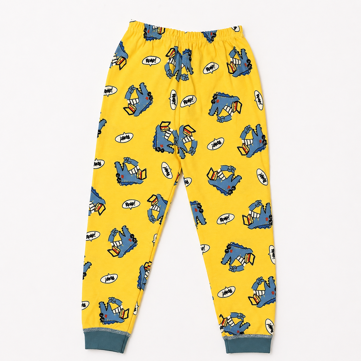 Kids Cotton Full Sleeve Night Suit Set – Roar Dinosaur Print T-Shirt & Pajama Set
