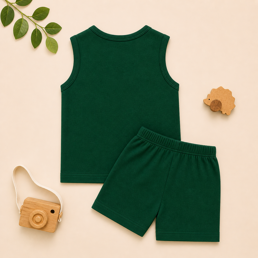 Baby Muslin Co-ord Set – Sleeveless Cotton Muslin Top & Shorts Set