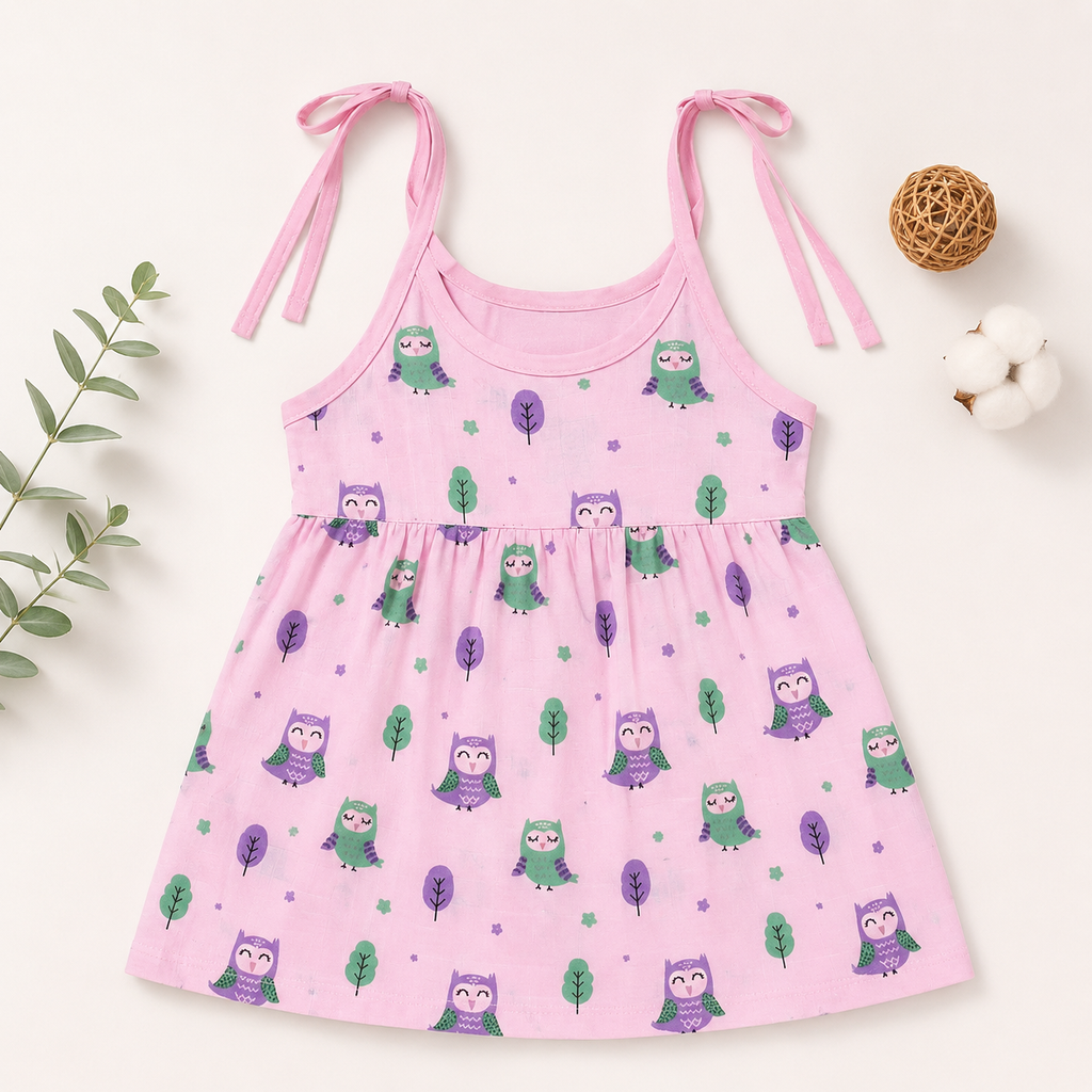 Muslin Cotton Baby Frock Set of 2 – Soft Breathable Lightweight Summer Wear