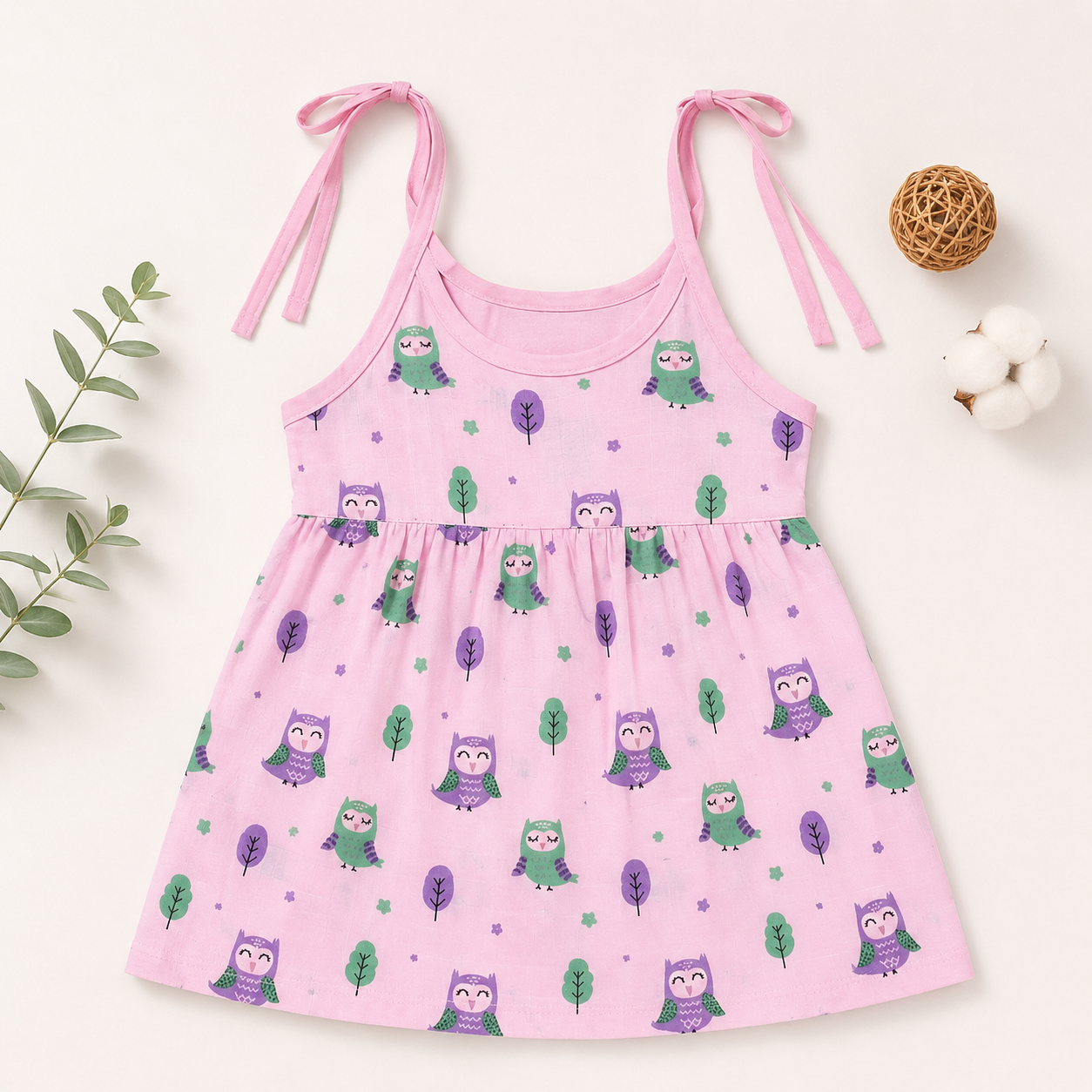 Muslin Cotton Baby Frock Set of 2 – Soft Breathable Lightweight Summer Wear