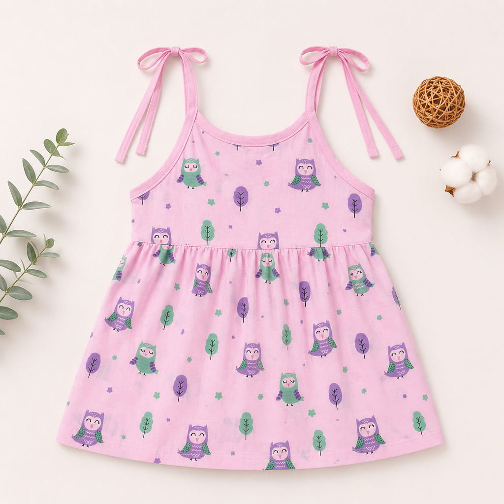 Muslin Cotton Baby Frock Set of 2 – Soft Breathable Lightweight Summer Wear