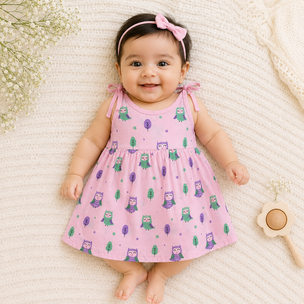 Muslin Cotton Baby Frock Set of 2 – Soft Breathable Lightweight Summer Wear