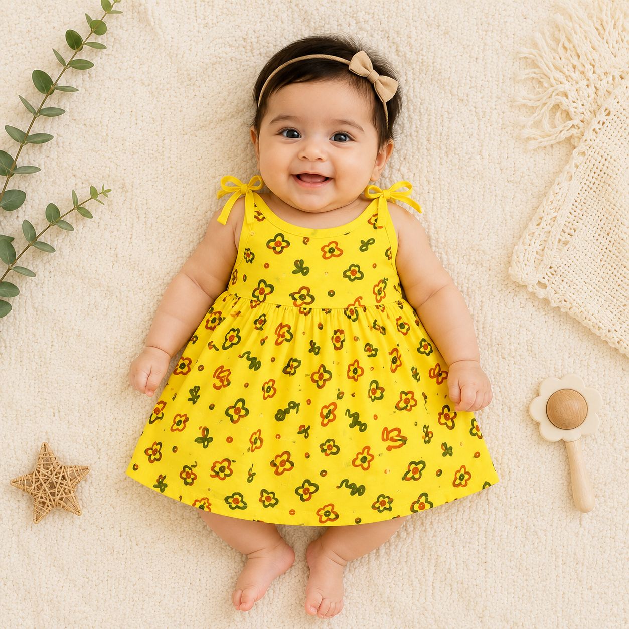 Muslin Cotton Baby Frock Set of 2 – Soft Breathable Lightweight Summer Wear