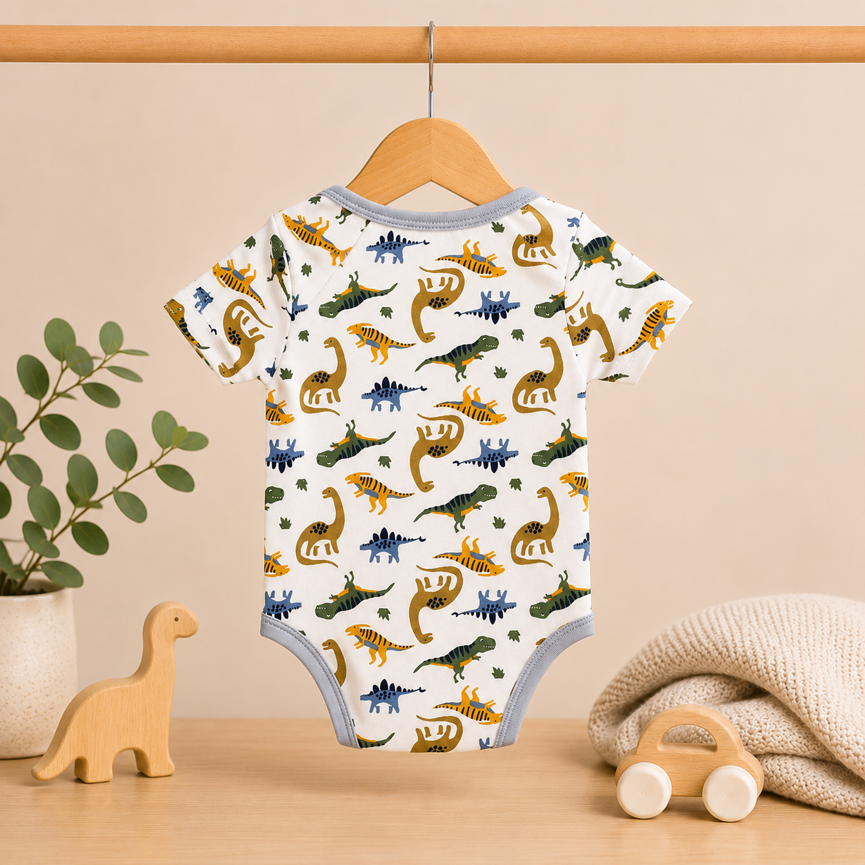 Infant Dinosaur Printed Bodysuit Pack of 3