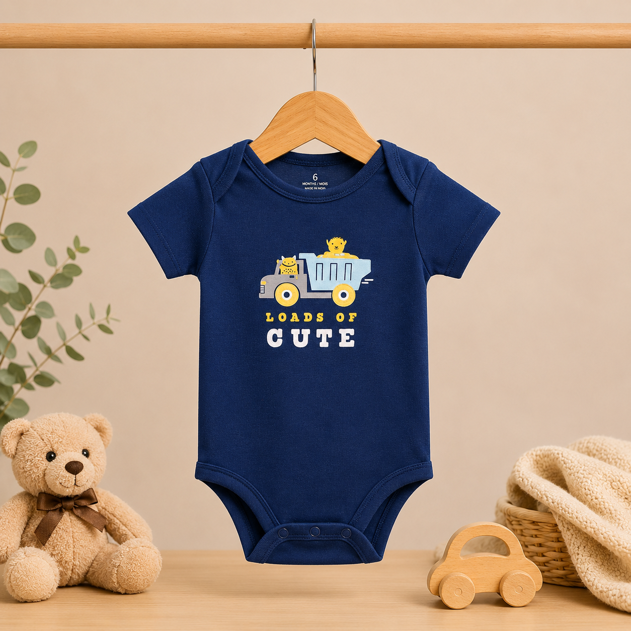 Infants Cotton Bodysuit Pack of 3 | Loads of Cute Graphic, Vehicle Print & Monster Print Onesies