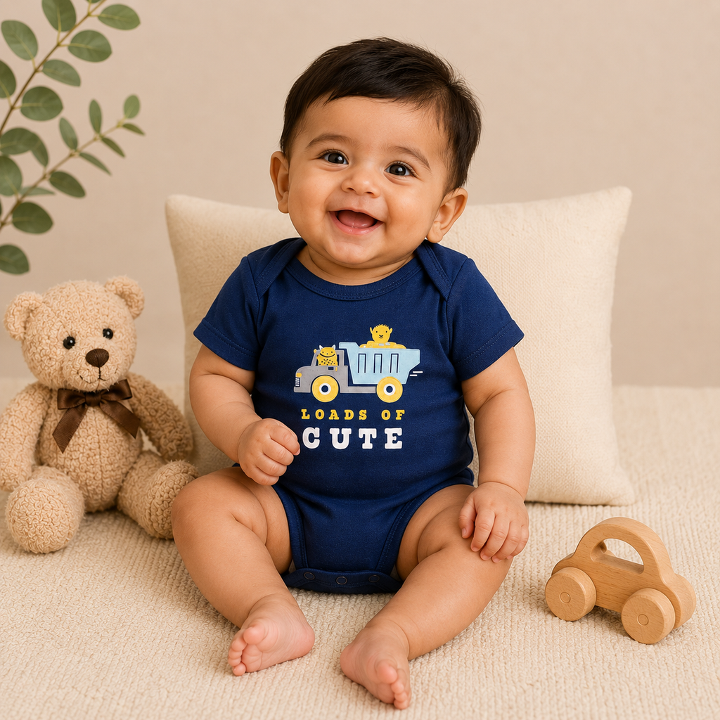 Infants Cotton Bodysuit Pack of 3 | Loads of Cute Graphic, Vehicle Print & Monster Print Onesies