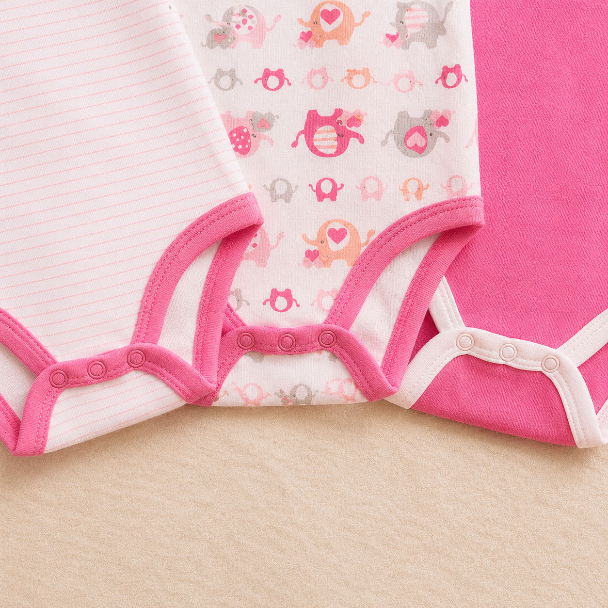 Baby Girls Cotton Romper Pack of 3 | Mommy’s Girl Printed Bodysuit Set | Soft Half Sleeve Onesies with Snap Button Closure for Newborns & Infants