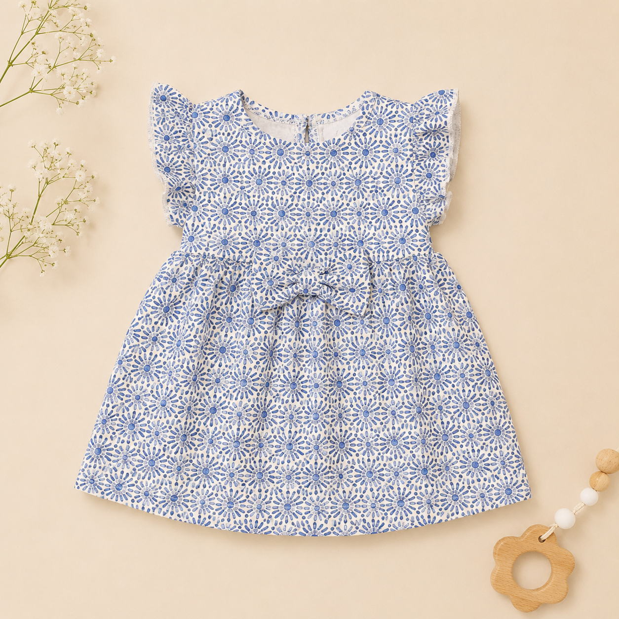Soft Casual Frock with Bow Detail | Short Sleeve Summer Dress for Infants & TGirls
