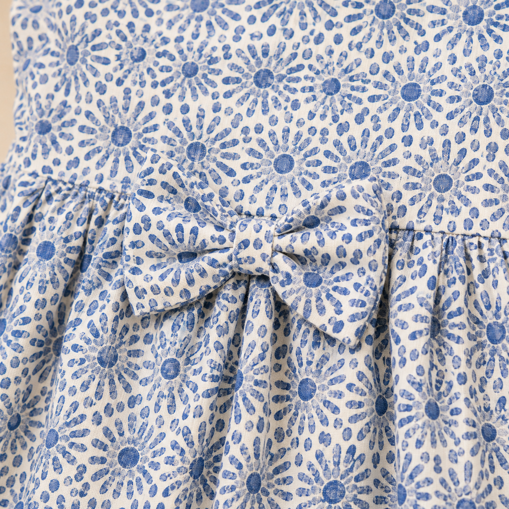 Soft Casual Frock with Bow Detail | Short Sleeve Summer Dress for Infants & TGirls