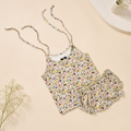 Baby Girls Floral Tie-Up Top & Bloomer Shorts Set – Soft Cotton Summer Co-ord Outfit for Infants & Toddlers