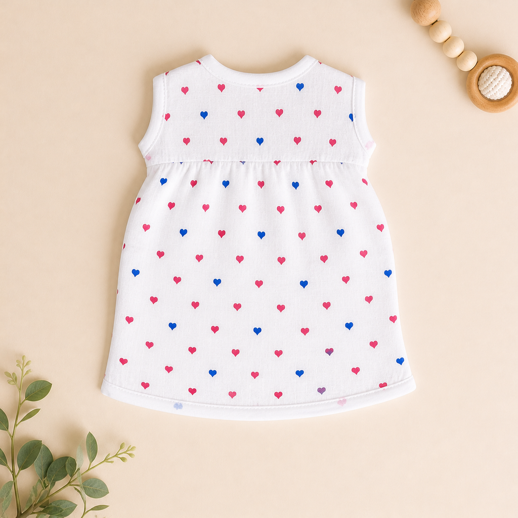 Baby Muslin Frock Set of 2 – Soft Cotton Front Open Dress