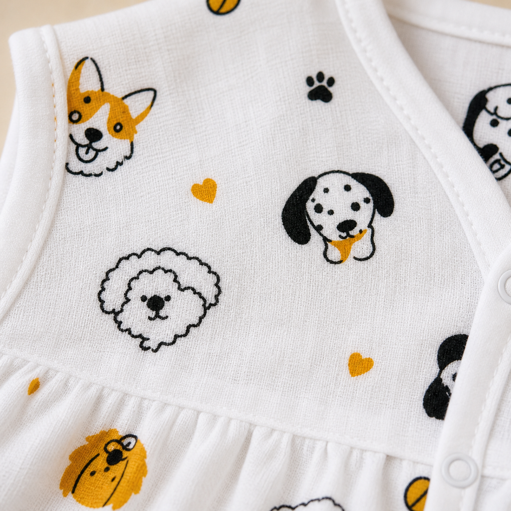 Baby Muslin Frock Set of 2 – Soft Cotton Front Open Dress
