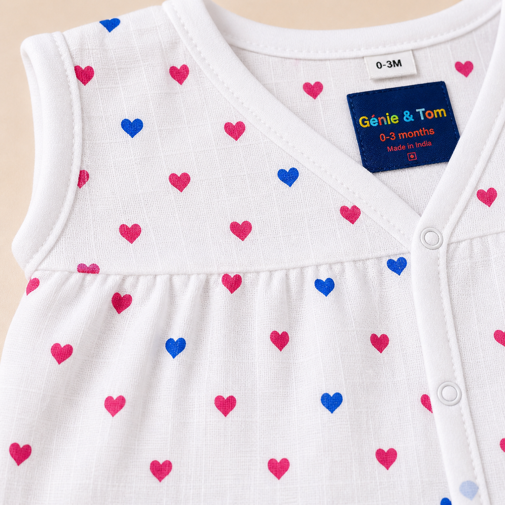 Baby Muslin Frock Set of 2 – Soft Cotton Front Open Dress
