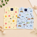 Baby Muslin Jhabla Set of 2 – Soft Cotton Sleeveless Front Open Jabla for Newborn Babies