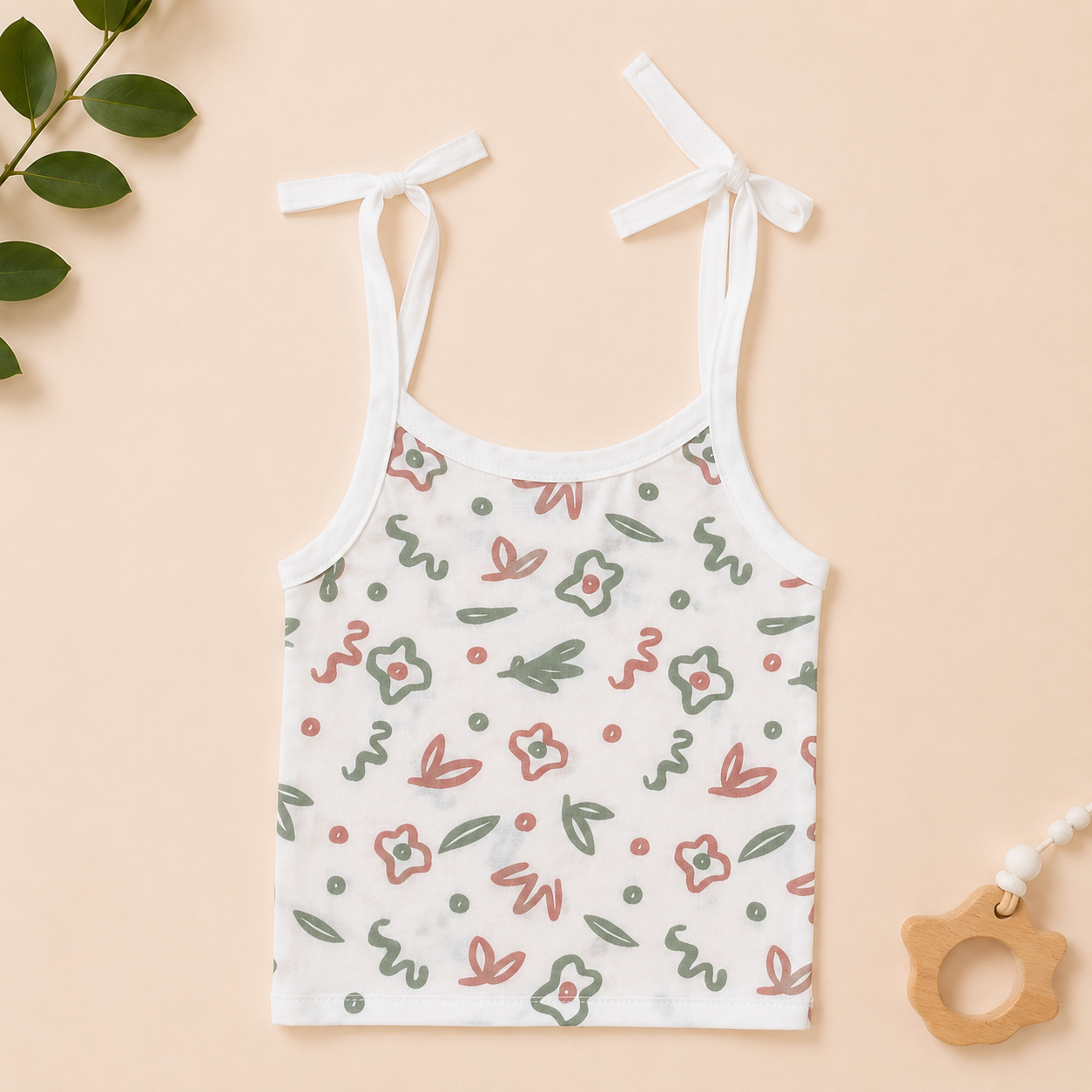 Baby Muslin Knot Jhabla Set of 2 – Soft Cotton Tie-Up Sleeveless Jabla for Newborn Babies