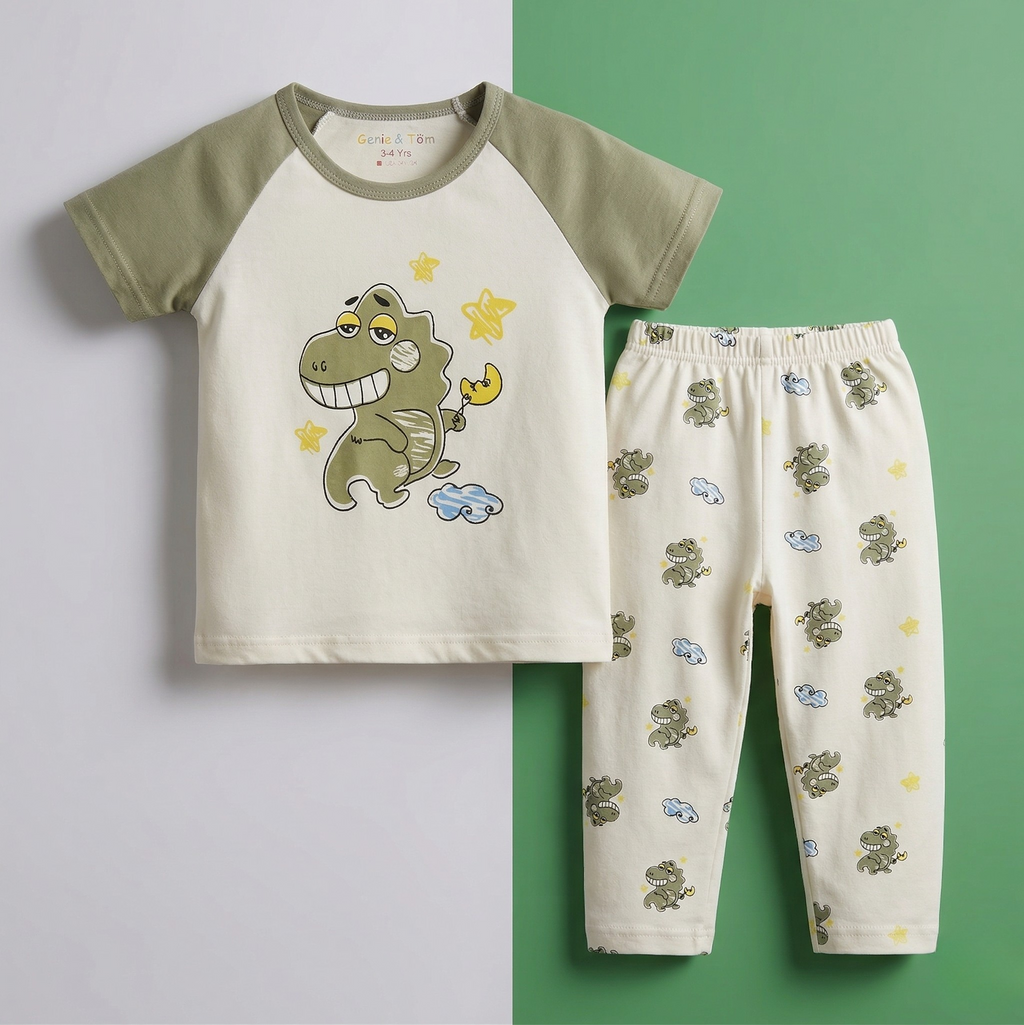 Dino Print Kids Pyjama Set