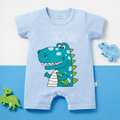 Dino Print Baby Romper – Soft Cotton Short Sleeve Jumpsuit (Roar Design)