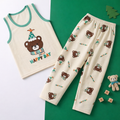 Happy Day Bear Baby Co-ord Set – Soft Cotton Sleeveless Top & Pajama Set