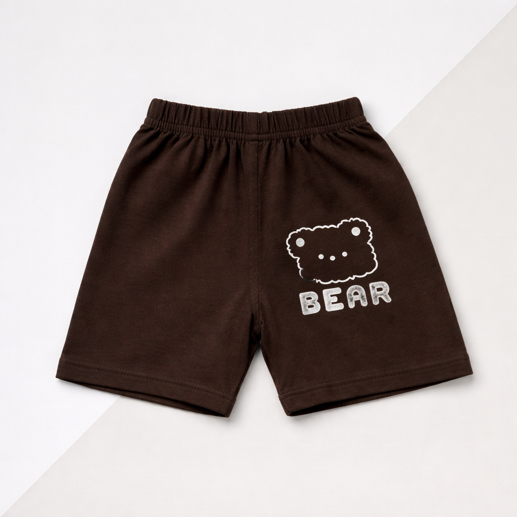Bear Print Baby Co-ord Set – Soft Cotton Half Sleeve T-shirt & Shorts Set