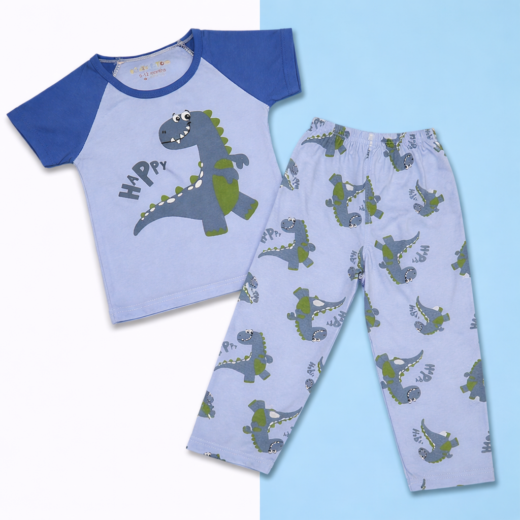 Happy Dino Baby Co-ord Set – Soft Cotton Half Sleeve T-shirt & Pajama Set