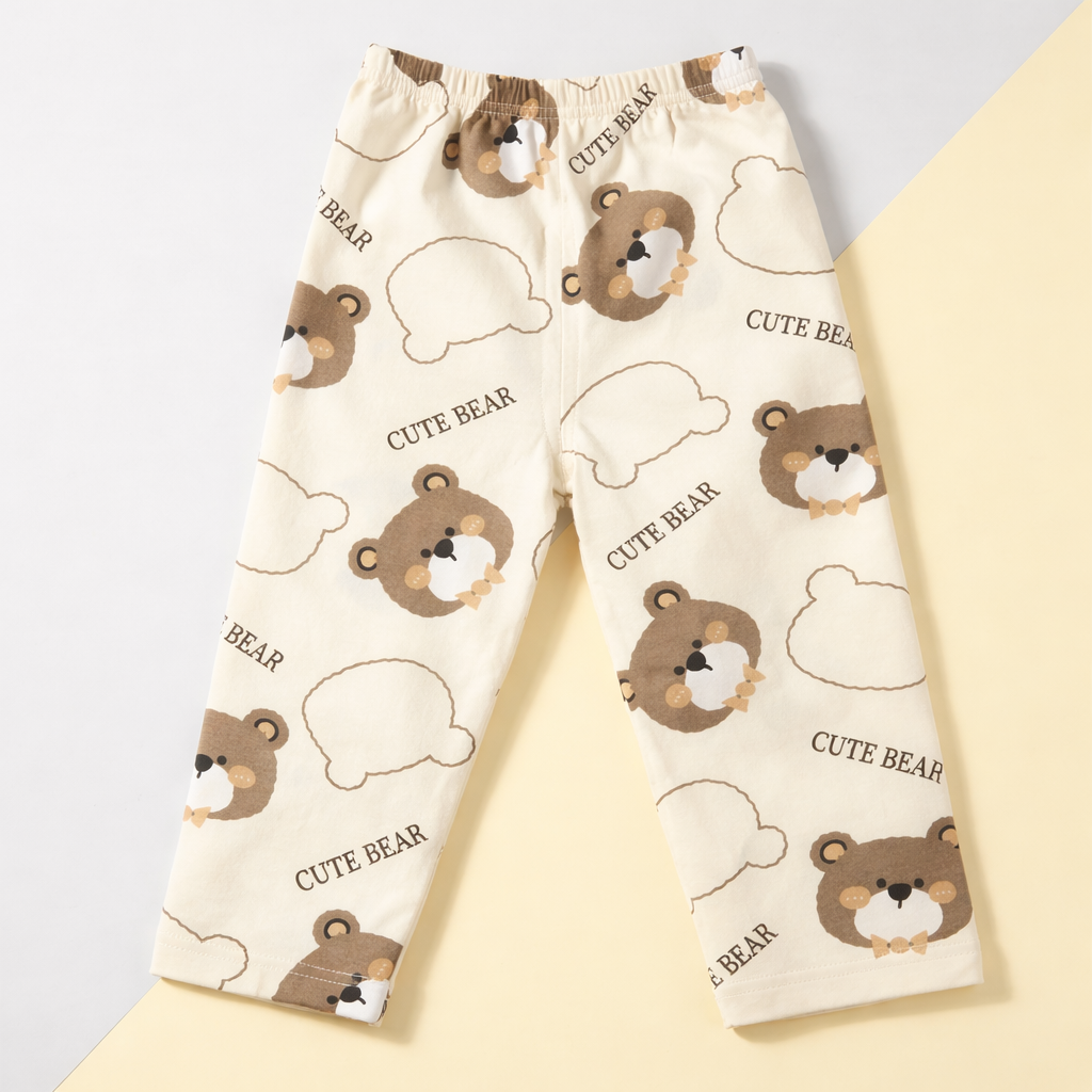 Cute Bear Baby Co-ord Set – Soft Cotton Sleeveless Top & Pajama Set