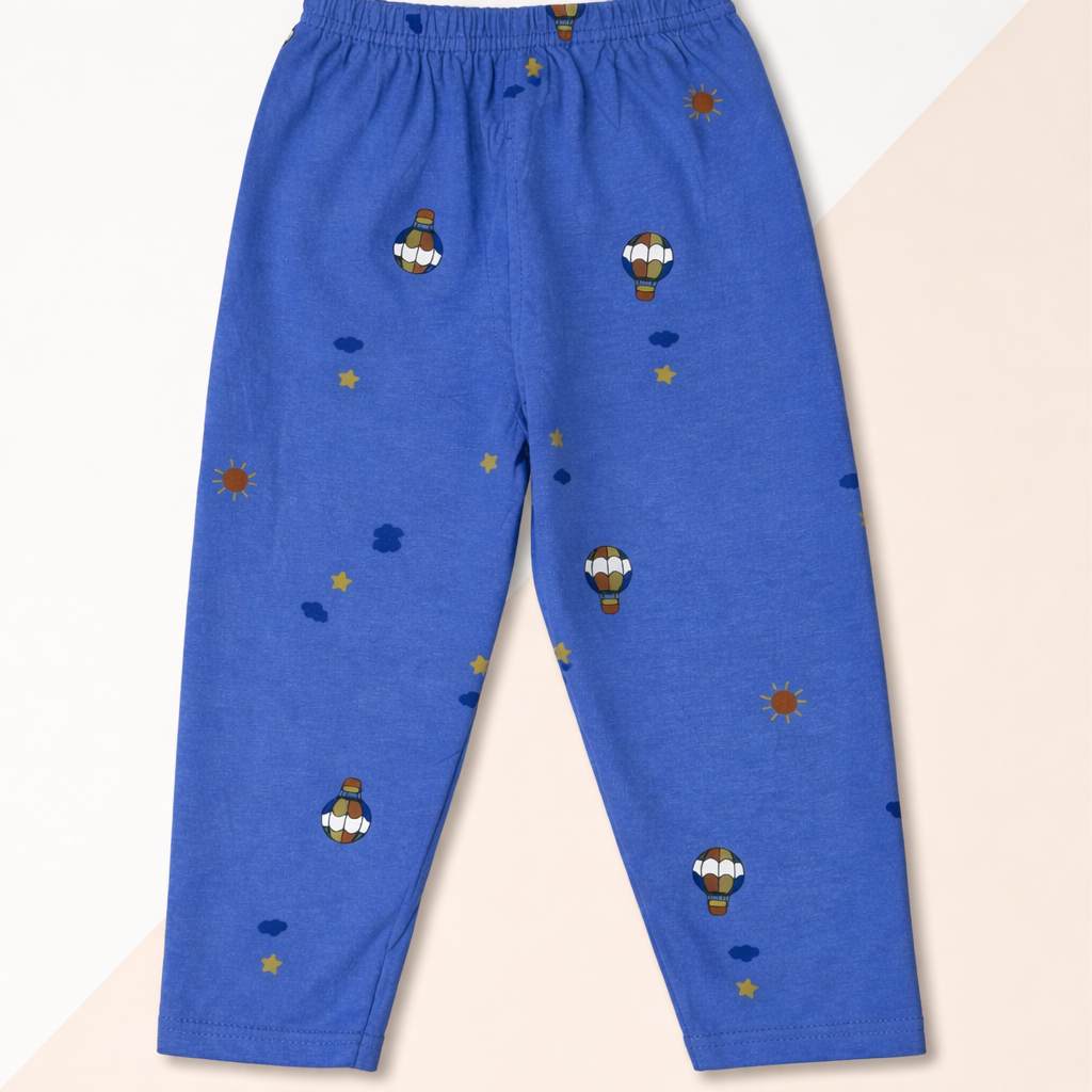 Let’s Go Airplane Baby Co-ord Set – Soft Cotton Half Sleeve T-shirt & Pajama Set (Blue)