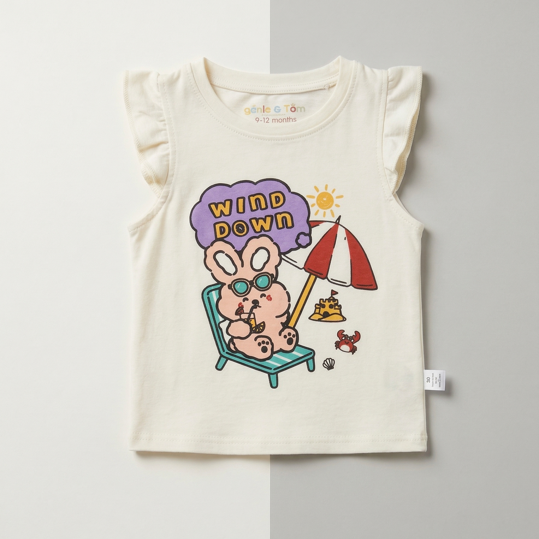 Wind Down Bunny Baby Co-ord Set – Soft Cotton Sleeveless Top & Pajama Set