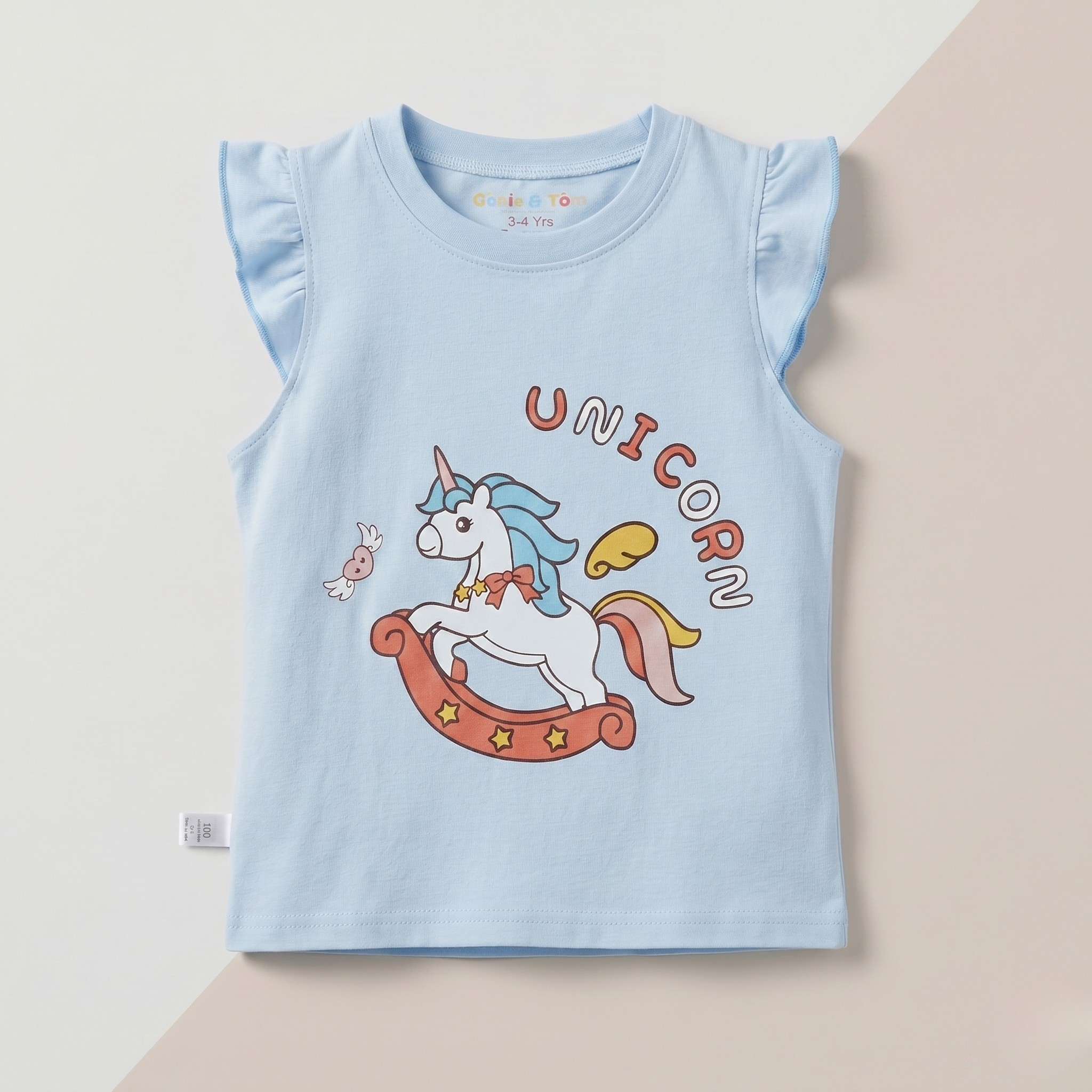 Unicorn Print Baby Co-ord Set – Soft Cotton Sleeveless Top & Pajama Set
