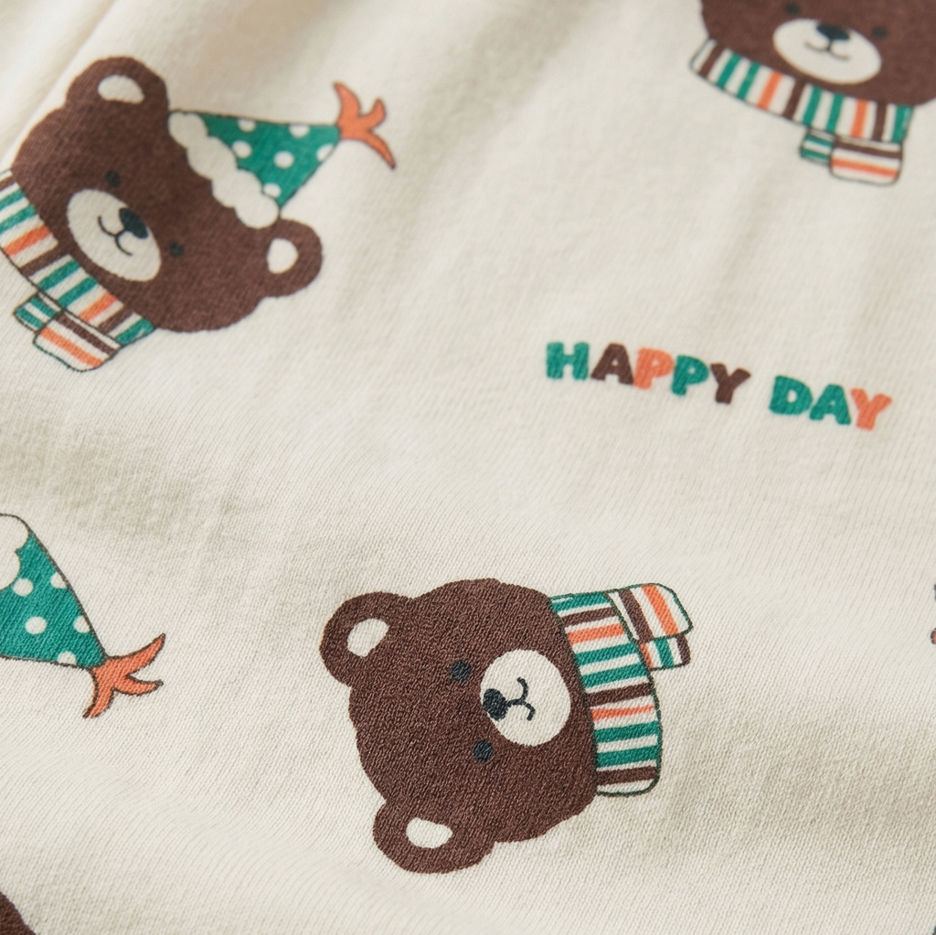 Happy Day Bear Baby Co-ord Set – Soft Cotton Sleeveless Top & Pajama Set