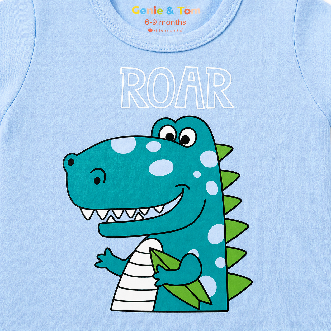 Dino Print Baby Romper – Soft Cotton Short Sleeve Jumpsuit (Roar Design)