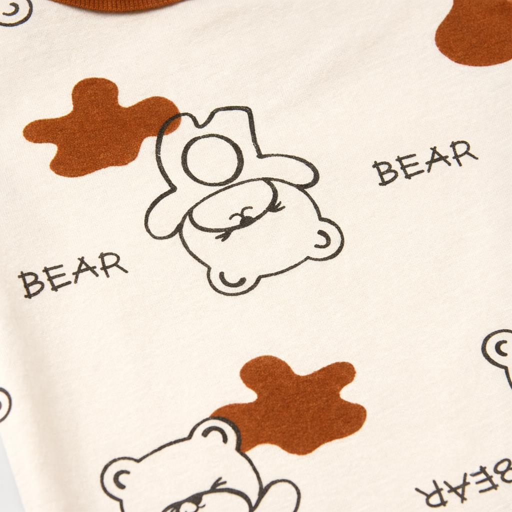 Bear Print Baby T-shirt – Soft Cotton Half Sleeve Tee