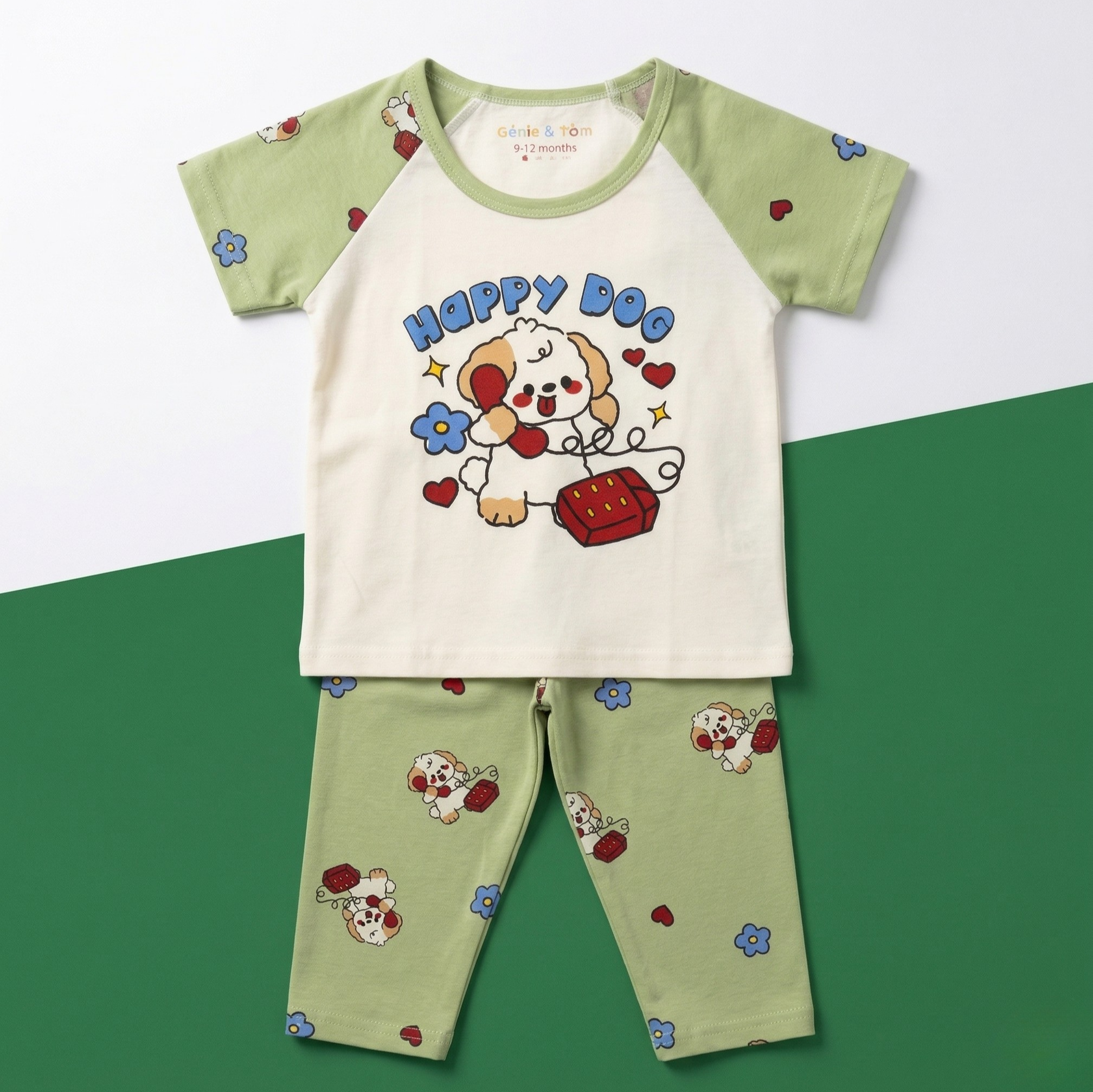 Happy Dog Baby Co-ord Set – Soft Cotton Half Sleeve T-shirt & Pajama Set