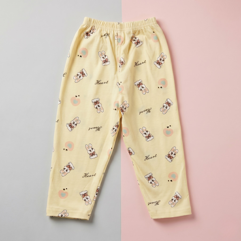 Heart Bunny Baby Co-ord Set – Soft Cotton Half Sleeve T-shirt & Pajama Set