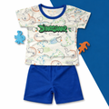 Dinosaur Print Baby Co-ord Set – Soft Cotton Half Sleeve T-shirt & Shorts Set
