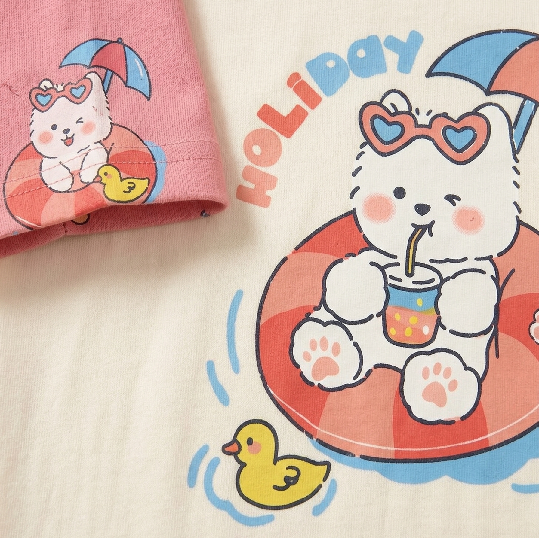 Holiday Bunny Baby Co-ord Set – Soft Cotton Half Sleeve T-shirt & Pajama Set